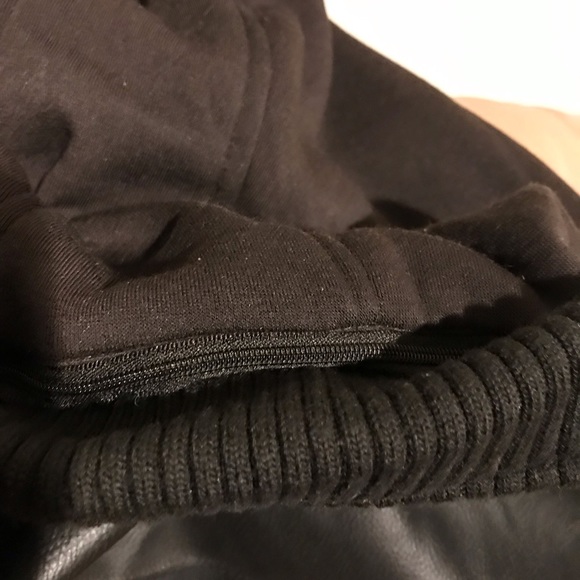 Guess Leather Black Bomber Jacket Size XXL - Picture 4 of 5